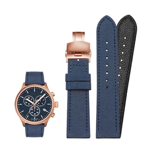 18 mm 19 mm 20 mm 21 mm 22 mm 23 mm 24 mm Nylon-Canvas-Uhrenarmband, universelles Armband for Männer und Frauen, Sport, passend for Tissot, passend for Timex, passend for Seiko-Uhren (Color : Blue-ro von Svincoter