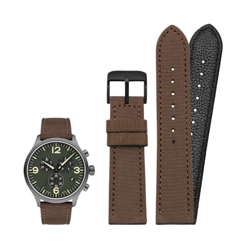 18 mm 19 mm 20 mm 21 mm 22 mm 23 mm 24 mm Nylon-Canvas-Uhrenarmband, universelles Armband for Männer und Frauen, Sport, passend for Tissot, passend for Timex, passend for Seiko-Uhren (Color : Brown-b von Svincoter