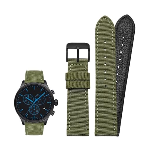 18 mm 19 mm 20 mm 21 mm 22 mm 23 mm 24 mm Nylon-Canvas-Uhrenarmband, universelles Armband for Männer und Frauen, Sport, passend for Tissot, passend for Timex, passend for Seiko-Uhren (Color : Green-b von Svincoter