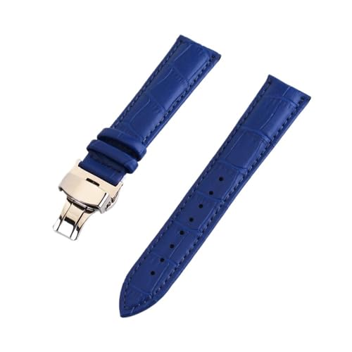 Svincoter Echtes Leder Armband Krokodil Muster Armband 12mm 13mm 14mm 15mm 16mm 17mm 18mm 19mm 20mm 21mm 22 24mm Damen Herren Uhrenarmband (Color : LIGHT BLUE, Size : 13mm) von Svincoter
