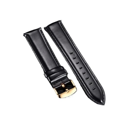 Svincoter Quick Release Straps Männer Frauen Armbänder Echtes Leder Armband 18mm 20mm 22mm Business Uhr Band fit for DW Uhr (Color : Black (gold), Size : 22mm) von Svincoter