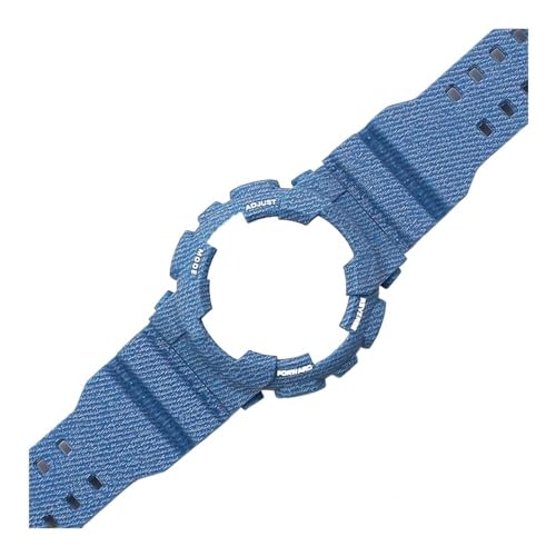 Uhrenzubehör Passend for Casio G-SHOCK Tarnharz Passend for GA-110 100 120 GD-100 Armband Uhrengehäuse Sportarmband for Herren und Damen (Color : Denim blue, Size : 16mm) von Svincoter