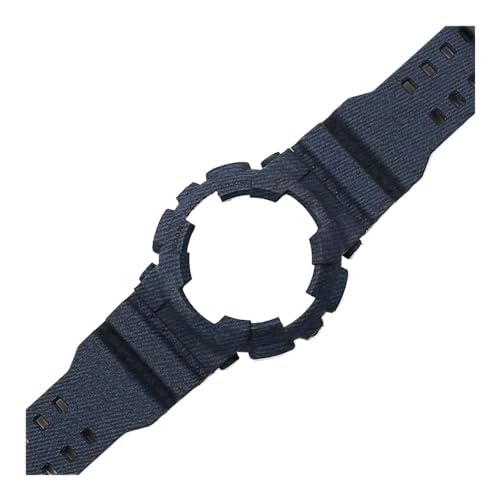 Uhrenzubehör Passend for Casio G-SHOCK Tarnharz Passend for GA-110 100 120 GD-100 Armband Uhrengehäuse Sportarmband for Herren und Damen (Color : Denim dark blue, Size : 16mm) von Svincoter