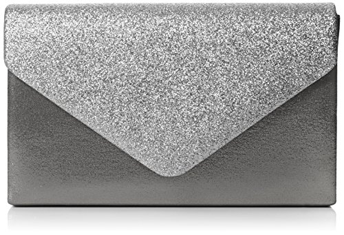 SwankySwans Damen Clutch Umschlag Kelly Glitzer Party Ball Clutch, silber - Silberfarben - Größe: One Size von SwankySwans