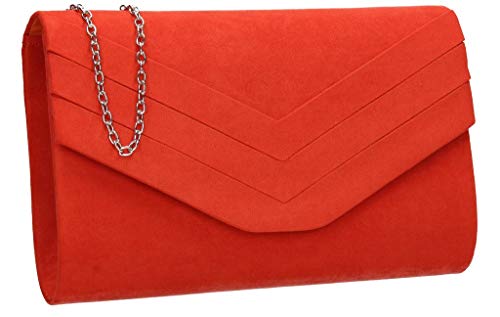 SwankySwans Damen Samantha Clutch Bag, Scharlachrot Orange von SwankySwans