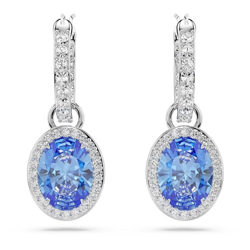 Swarovski Constella Drop-Ohrhänger, Blaue und Rhodinierte Ohrringe mit Strahlenden Swarovski Kristallen von Swarovski