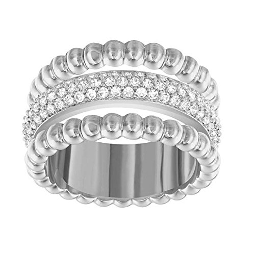 Swarovski Damen-Stapelring rhodiniert Glas transparent Gr. 55 (17.5) - 5123874 von Swarovski