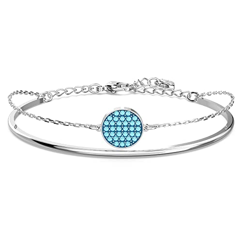 Swarovski Ginger Armreif, Rhodiniertes Damenarmband mit Blauen Kristallen von Swarovski