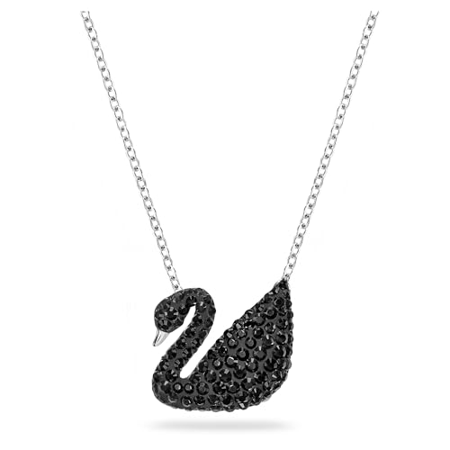 Swarovski Iconic Swan Anhänger, Schwan, Schwarz, Rhodiniert von Swarovski