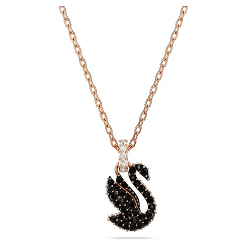 Swarovski Swan Anhänger, Schwan, Klein, Schwarz, Roségold-Legierungsschicht von Swarovski