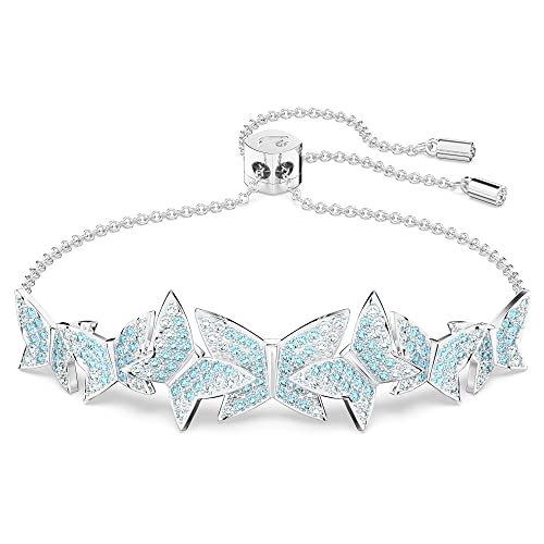Swarovski Lilia Armband, Rhodinierter Damenarmreif mit verspielten Schmetterlingsmotiven und strahlenden Kristallen von Swarovski