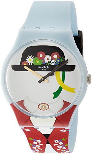Swatch Herren Analog Quarz Uhr mit Silikon Armband SUOL103 von Swatch