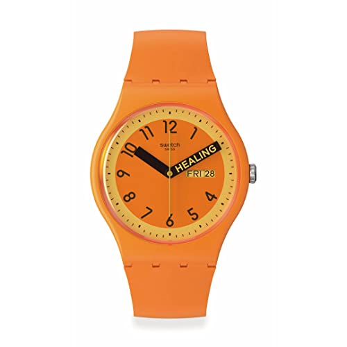 Swatch Neu Gent Bio Uhr SO29O700 PROUDLY ORANGE, Armband, Gurt von Swatch