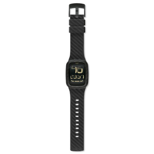 Swatch Unisex-Uhr Digital Quarz mit Lederarmband – SURB110 von Swatch