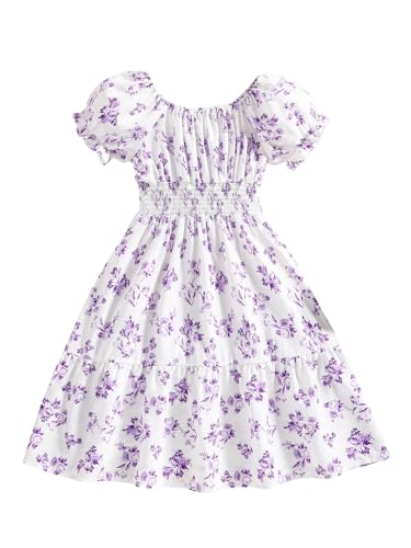 SweatyRocks Mädchen Kleid A Linie Sommerkleid Kurzarm Midikleid Geblümtes Kleid Freizeitkleid Blumenkleid mit Puffärmel Violett 8 Jahre SweatyRocks Mädchen Kleid A Linie Sommerkleid Kurzarm Midikleid Geblümtes Kleid Freizeitkleid Blumenkleid mit Puffärmel Violett 8 Jahre von SweatyRocks