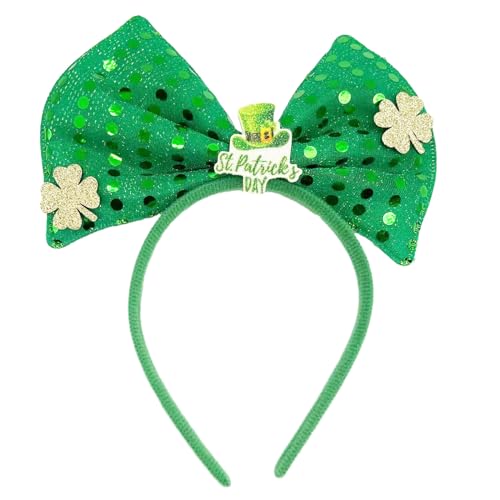 Patrick's Day Haarreif für Erwachsene, glänzendes Glitzer-Puder, irische Pailletten, Festival, Party, Haarreif für Teenager, Kopfschmuck, Patrick's Day Haarband von Swetopq