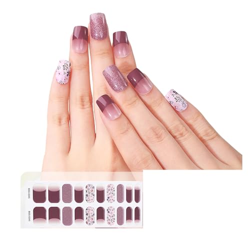 Swetopq Gel-Nagelstreifen, Gel-Nagellack-Aufkleber, volle Wraps für UV-/LED-Lampe, einfaches Anbringen und Entfernen, Nagelfeilenstift im Lieferumfang enthalten von Swetopq