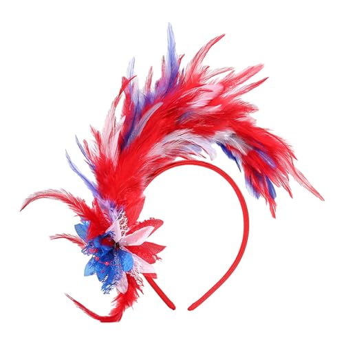 TeaParty Fascinator Feder-Stirnband für Karneval, Feiern, 1920er Jahre, Haarreifen für Damen, Rollenspiel, Pferderennen, Haarreif für Damen, Verkleidungszubehör von Swetopq