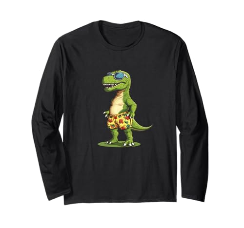 Sommer Dinosaurier in Badeshorts Kostüm für Jungen und Mädchen Langarmshirt Sommer Dinosaurier in Badeshorts Kostüm für Jungen und Mädchen Langarmshirt von Swim Trunks Dinosaur