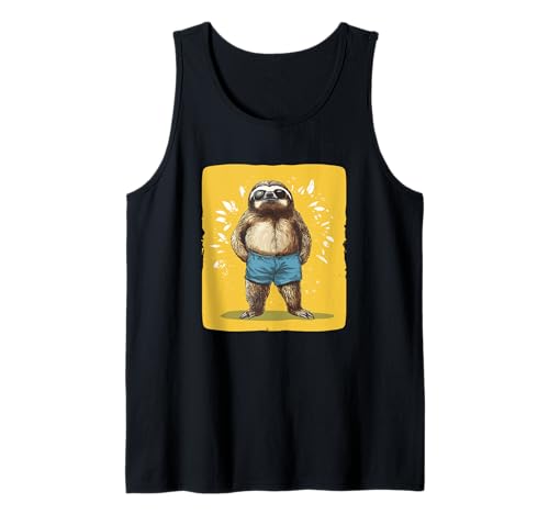 Schönes Faultier in Badeshorts Kostüm für Jungen und Mädchen Tank Top Schönes Faultier in Badeshorts Kostüm für Jungen und Mädchen Tank Top von Swim Trunks Sloth