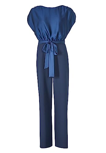 Swing Jumpsuit aus Material-Mix, Größe:36, Farbe:Navy von Swing