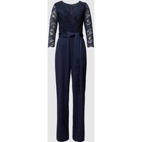 Swing Jumpsuit mit Spitzenbesatz in Marine, Größe 36 von Swing