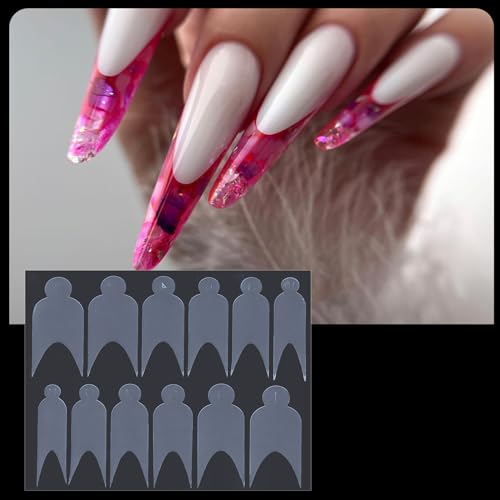 1 Blatt doppelseitige französische Nagelformen Aufkleber French Line Aufkleber Nagelverlängerung Formen Guide Aufkleber für Nageldesign Französische Nagelspitzen Zeichenanleitung Aufkleber von Sxett