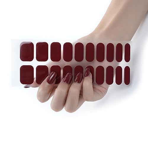 20 einfarbige Nagellackstreifen, selbstklebende Gel-Aufkleber, Gel-Streifen, volle Wraps für Nagelkunst 20 einfarbige Nagellackstreifen, selbstklebende Gel-Aufkleber, Gel-Streifen, volle Wraps für Nagelkunst von Sxett