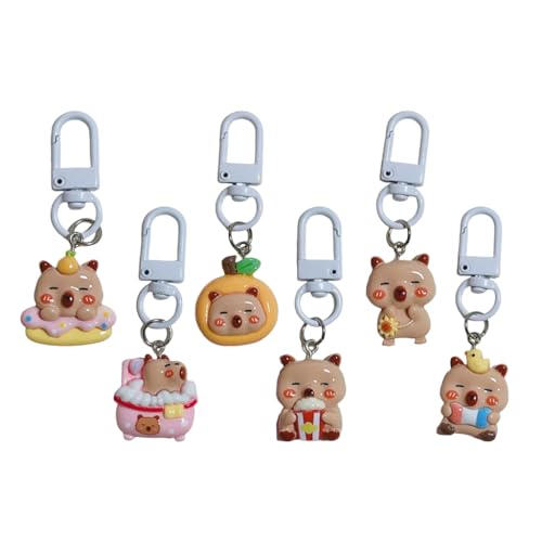 5/6 Stück Capybaras Taschenanhänger Harz Cartoon Ornament Schlüsselanhänger Capybaras Schlüsselanhänger geeignet für verschiedene Anlässe, Stoff / Federn 5/6 Stück Capybaras Taschenanhänger Harz Cartoon Ornament Schlüsselanhänger Capybaras Schlüsselanhänger geeignet für verschiedene Anlässe, Stoff / Federn von Sxett