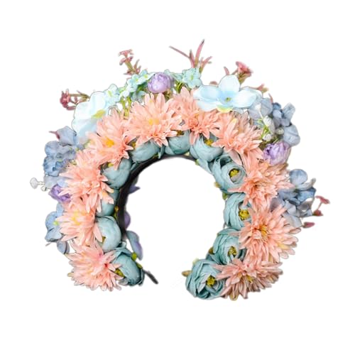 Doppelseitiges Blumen-Stirnband, Mexika-Rose, Blumen-Haarband, modisch, für Damen, Braut, Haar-Accessoire, Brautgirlanden, Damen-Blumen-Haarschmuck von Sxett