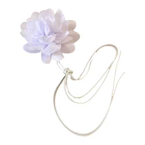 Einzigartige, handgefertigte florale Choker-Halskette, exquisite Halskette mit Blume, Vintage-Stil, Stoffhalsband für Frauen und Mädchen, Wie beschrieben von Sxett