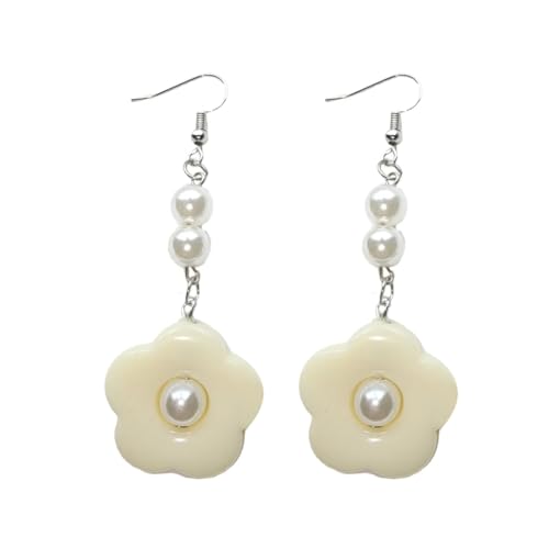 Sxett 1 Paar Ohrringe mit geometrischen Perlen und Blumen, glänzend, handgefertigt, leicht, Modeschmuck, Siehe Beschreibung von Sxett