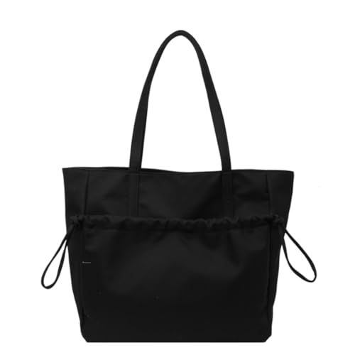 Sxett 2024 Umhängetaschen Große Kapazität Einkaufstasche Handtasche Nylon Tasche für Frauen Mädchen Büchertasche, Schwarz von Sxett