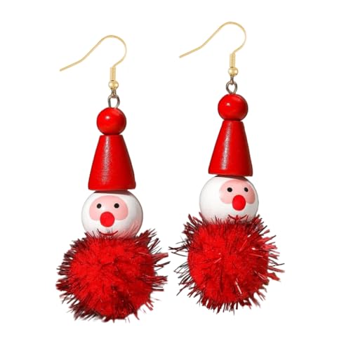 Sxett Entzückende Clownholzperlen-Ohrringe, einzigartiger Weihnachtsschmuck, vielseitiger Ohranhänger, Ornament für Modebegeisterte, Siehe Beschreibung von Sxett