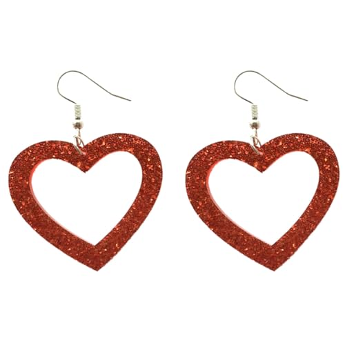 Sxett Hohle glitzernde Herz-Ohrringe, leicht, herz, Statement-Schmuck, Valentinstagsgeschenk, Ohrstecker, für Damen, Siehe Beschreibung von Sxett