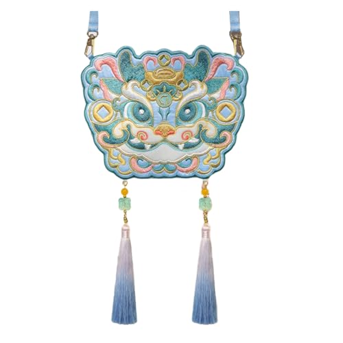 Sxett Luxuriöse bestickte Kosmetiktasche Hanfu-Tasche Crossbody Umhängetasche für Damen mit anspruchsvollem Geschmack, blau von Sxett