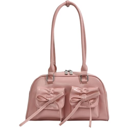 Sxett Modische Achseltasche, Schultertaschen für Mädchen und Frauen, einfarbig, Handtasche, Unterarmtasche, große Kapazität, rose von Sxett