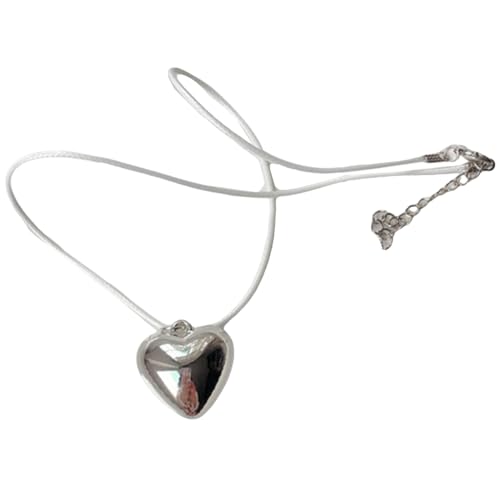 Sxett Modische Halskette mit Herzanhänger, auffälliger Halsschmuck, zarter Herzanhänger, Choker-Halskette für Frauen und Mädchen, Wie beschrieben von Sxett