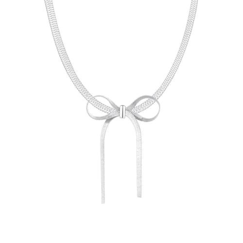 Sxett Modische Metall-Ohrstecker mit Schleife, elegantes Piercing, modischer Ohrstecker, Schmuck, Geburtstagsgeschenk für Frauen und Mädchen, Schlüsselbein, Necklace 5, Siehe Beschreibung von Sxett