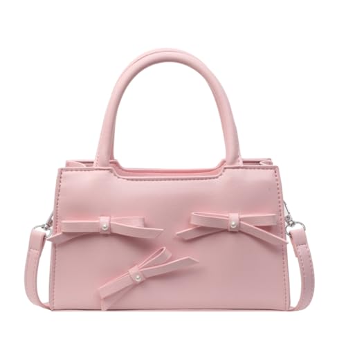 Sxett Schlichte Schmetterlings-Detail-Tasche für Mädchen, PU-Leder, Crossbody-Tasche für Damen, rose von Sxett