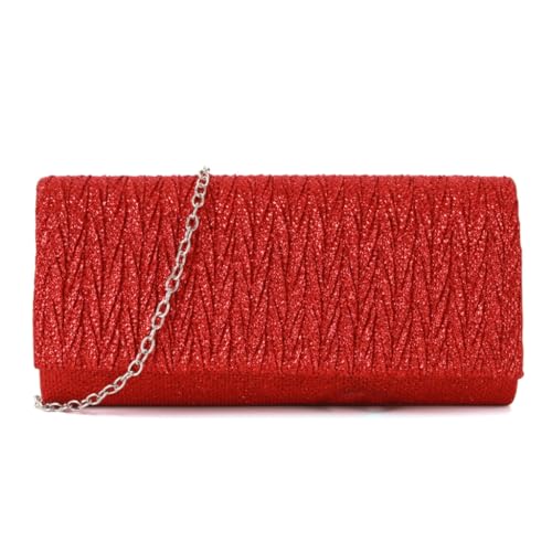 Sxett Stilvolle Clutch im Umschlag-Stil für Ausgehen und besondere Anlässe, rot von Sxett