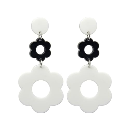 Sxett Süße koreanische Acryl-Blumen-Ohrstecker für Frauen, trendig, geometrischer Gänseblümchen-Anhänger, Modeschmuck, Geschenk, Siehe Beschreibung von Sxett