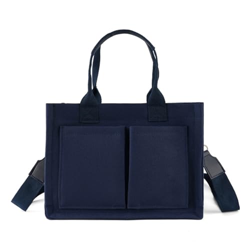 Sxett Umhängetasche aus Segeltuch, große Kapazität, Schultasche, Umhängetasche, für Damen und Mädchen, blau von Sxett