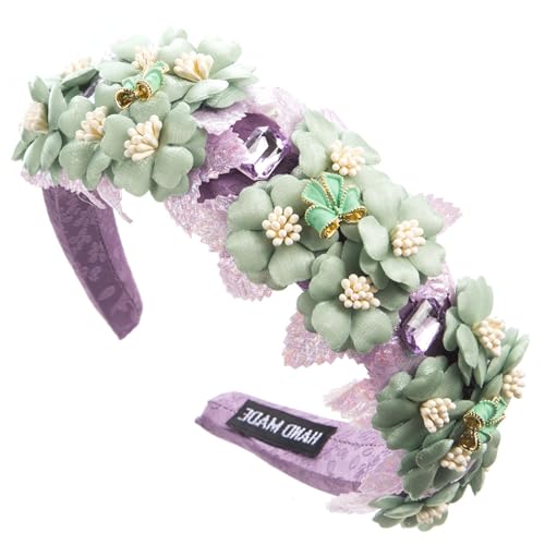 Zartes Haarband mit Blumenverzierung, lässiges Stirnband, Party, Make-up, modisches Haar-Accessoire für Frauen, Haarband für Hochzeiten von Sxett