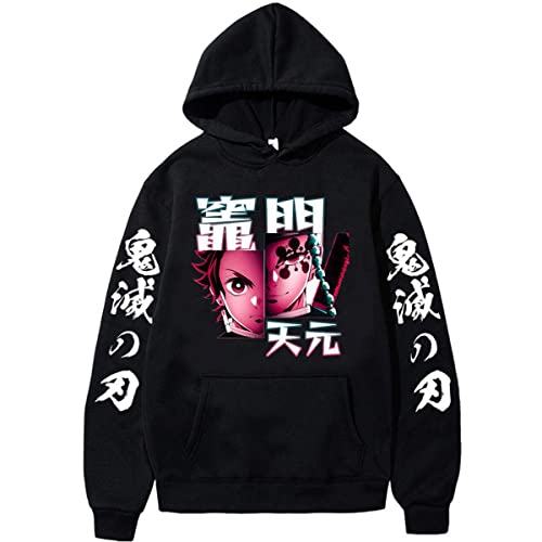 Sybnwnwm Anime Y2K Hoodie Printed Sweatshirt Kapuzenpullover Casual Langarm Tops, Schwarz , XL von Sybnwnwm