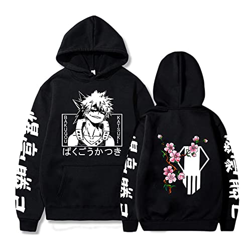 Sybnwnwm Anime My Hero Academia Bakugou Katsuki Hoodies Pullover Sweatshirts Kapuzenpullover von Sybnwnwm