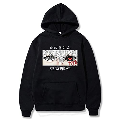 Sybnwnwm Anime Tokyo Ghoul Hoodie Kaneki Ken Kapuzenpullover Pullover Hoodies Langarm Pulli Outwear Hip Hop Outfits von Sybnwnwm