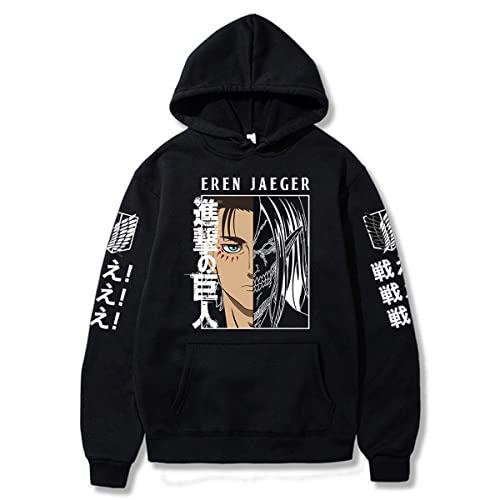 Sybnwnwm Attack on Titan Hoodie Eren Sweatshirt AOT Scouting Legion Aufklärungstrupp Anime Pullover 3D Pulli von Sybnwnwm