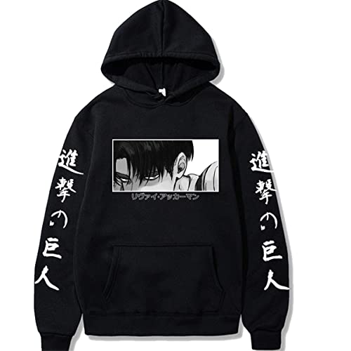 Sybnwnwm Attack on Titan Hoodie Levi Ackerman Cosplay Hoodies AOT Scouting Legion Drucken Langarms Kapuzenpullover Sweatshirts Pullover von Sybnwnwm