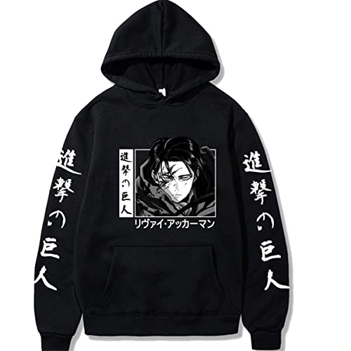 Sybnwnwm Attack on Titan Hoodie Levi Ackerman Hoodies AOT Scouting Legion Drucken Langarms Kapuzenpullover Sweatshirts Pullover von Sybnwnwm